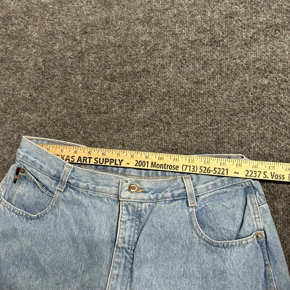 Gitano Denim Shorts Womens Size 18 Long Light Wash High Waisted Mom USA Cotton